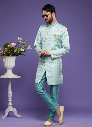 Turquoise Color Indo Western
