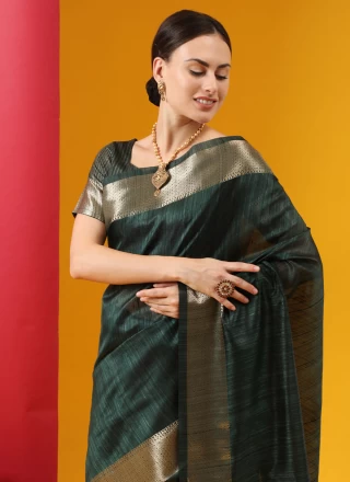Tussar Silk Mehndi Trendy Saree