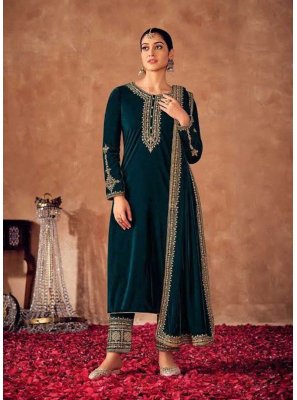 Velvet Embroidered Designer Pakistani Salwar Suit