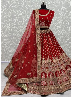 Velvet Engagement Trendy Lehenga Choli