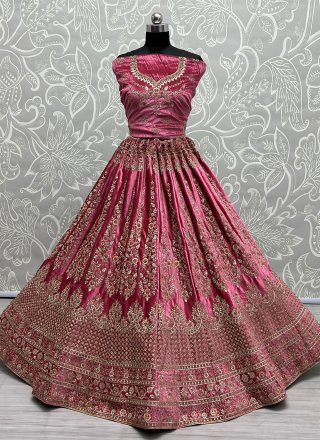 Velvet Pink Trendy Lehenga Choli