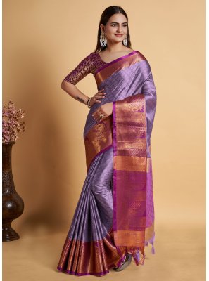 Violet Color Trendy Saree