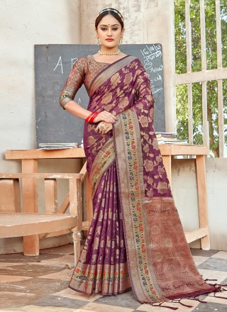Violet Traditional Designer Saree