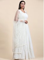 Viscose Sequins Off White Lehenga Choli
