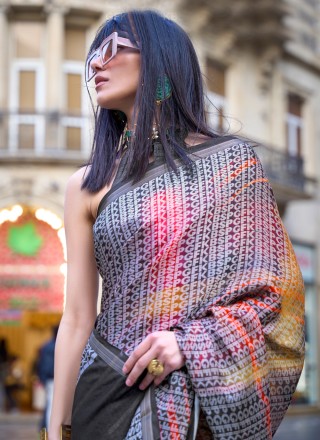 Viscose Weaving Trendy Saree in Multi Colour