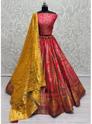 Weaving Banarasi Silk Designer Lehenga Choli in Pink