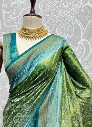 Weaving Green Silk Saree