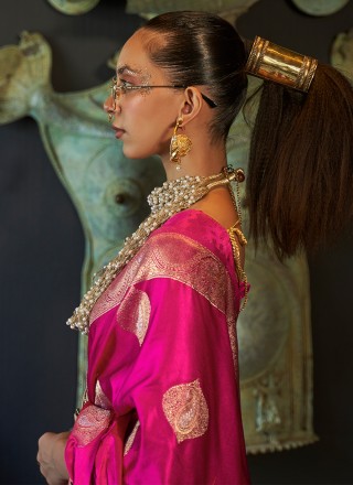 Weaving Magenta Classic Saree