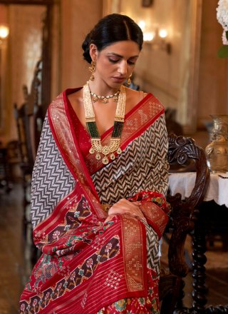 Weaving Patola Silk  Classic Saree in Multi Colour