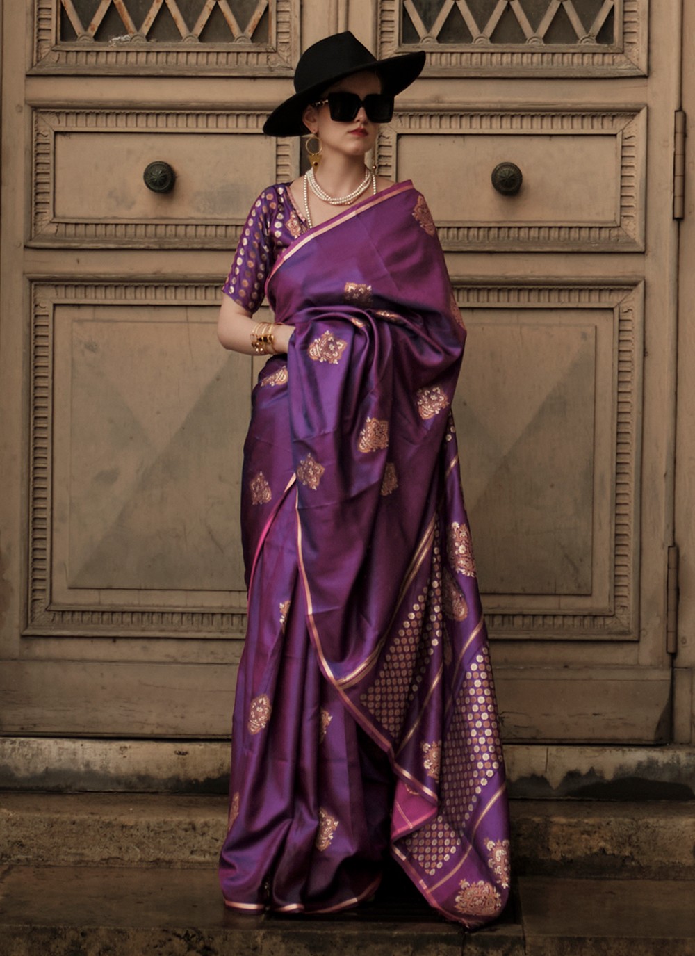 Weaving Purple Trendy Saree