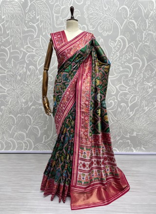 Weaving Silk Multi Colour Classic Saree