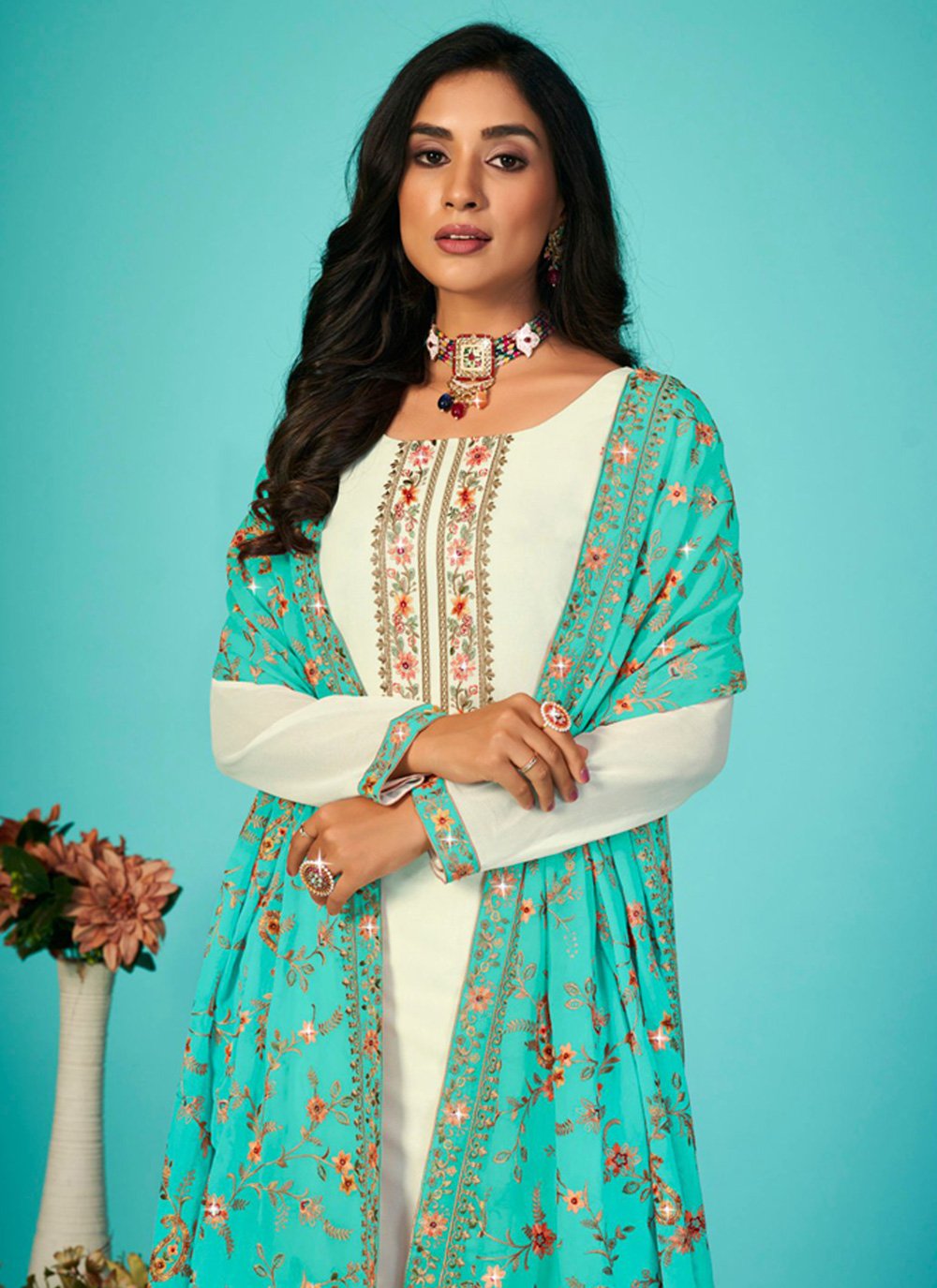 Shop White Ceremonial Straight Salwar Kameez Online : 266211 - Salwar ...