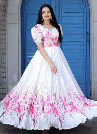 White Color Trendy Gown