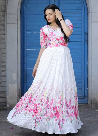 White Color Trendy Gown