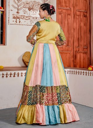 White Cotton Embroidered and Sequins Work Readymade Lehenga Choli for Women