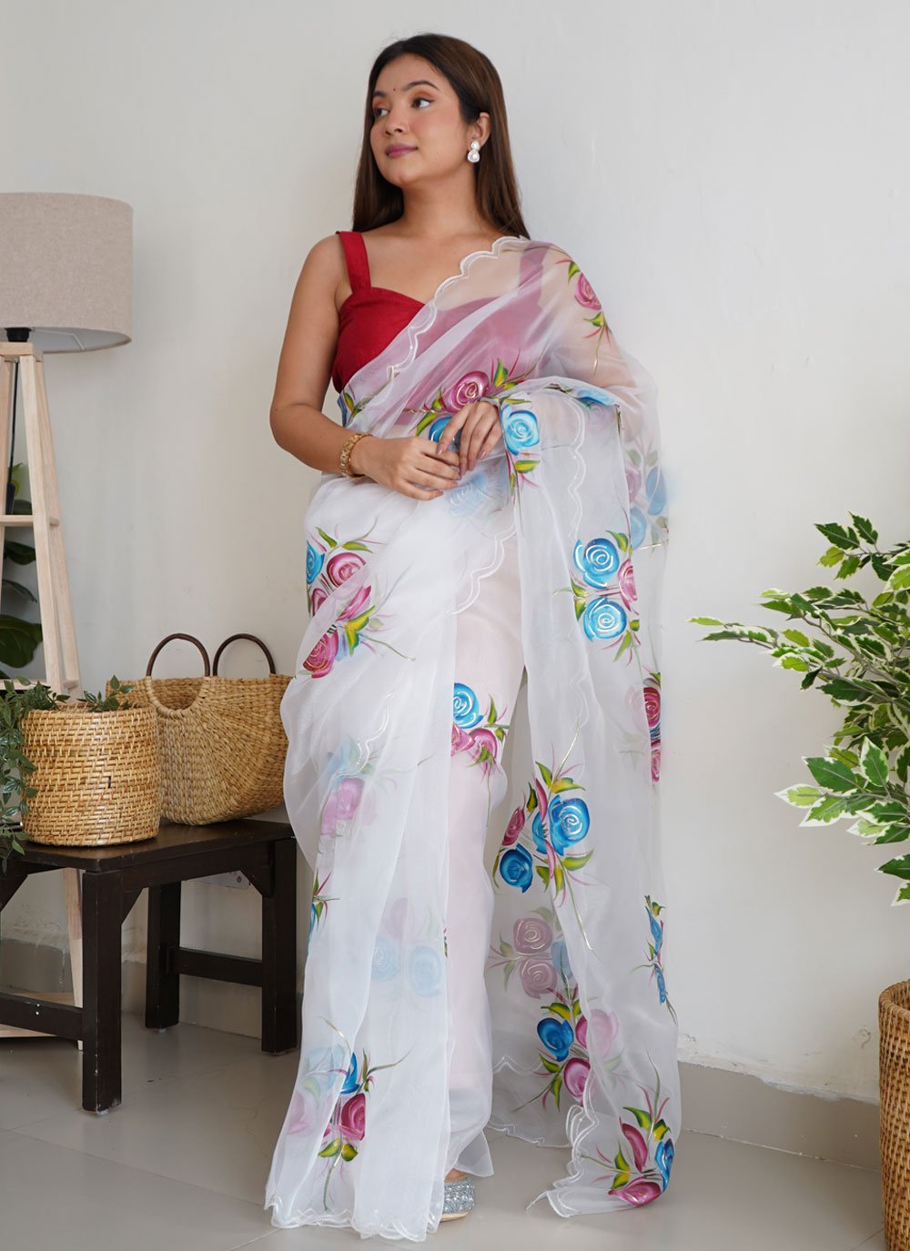 Buy Daisy White Organza Saree online-Karagiri – Karagiri Global