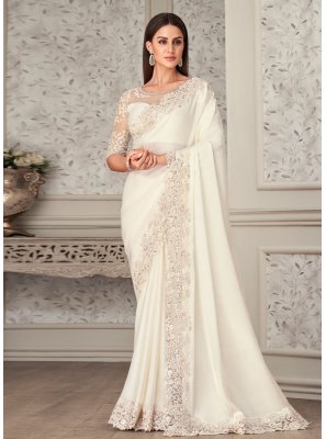 White Party Contemporary Saree