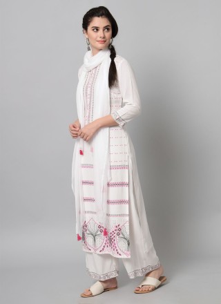 White Readymade Salwar Suit