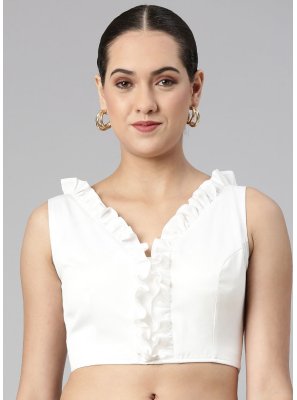White Satin Sangeet Blouse