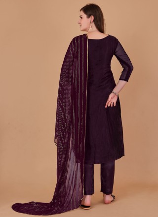 Wine Lace Salwar Suit