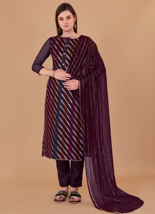 Wine Lace Salwar Suit