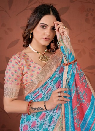 Woven Jacquard Multi Colour Trendy Saree