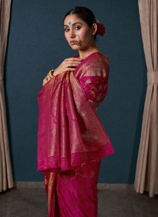 Woven Pink Saree