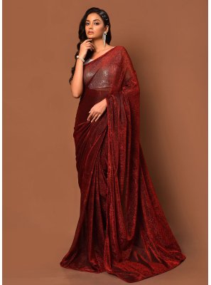 Woven Velvet Contemporary Style Saree