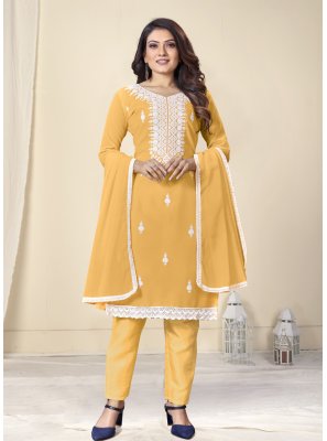 Yellow Casual Pant Style Suit