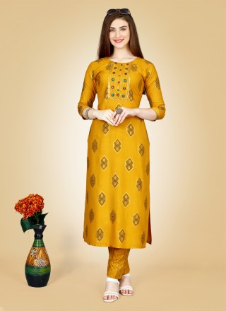 Yellow Ceremonial Casual Kurti