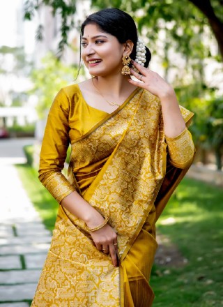 Yellow Ceremonial Classic Saree