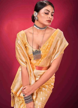 Yellow Color Classic Designer Saree