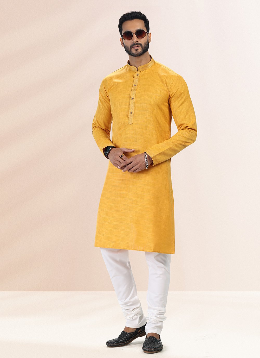 Buy Yellow Color Kurta Pyjama Online