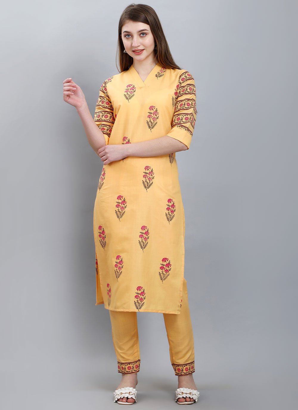 Shop Online Yellow Color Party Wear Kurti 250699 Kurtis