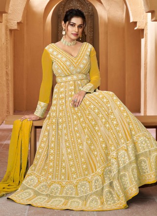 Yellow Color Readymade Gown