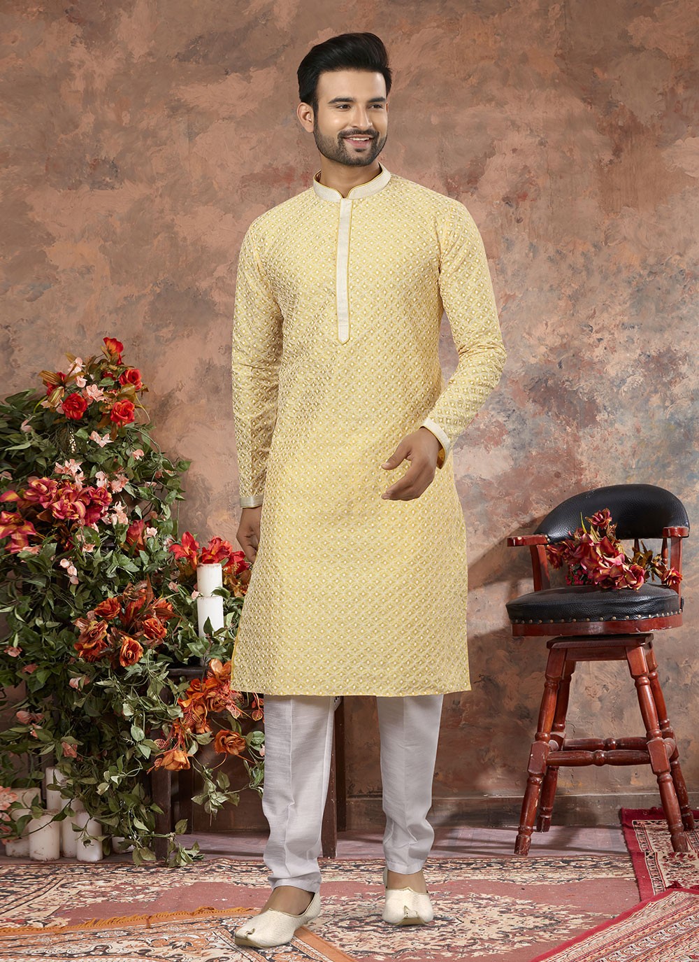 Buy Yellow Pyjamas & Churidars for Men by Molcha Online