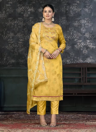 Yellow Handwork Festival Salwar Kameez