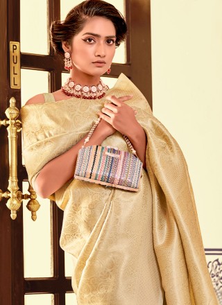 Yellow Kanjivaram Silk Contemporary Style Saree