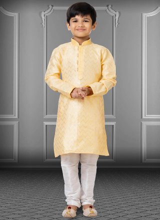 Shop Teen Boys Yellow Art Silk Kurta Set Party Wear Online at Best Price