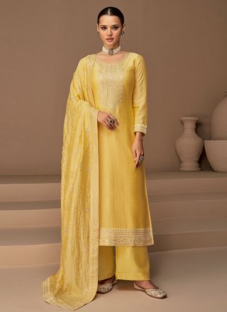Yellow Mehndi Trendy Salwar Kameez