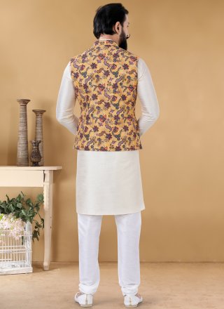Yellow Printed Nehru Jackets