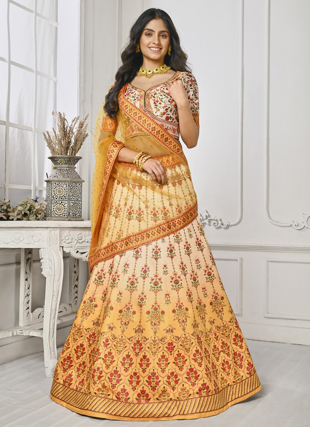 Buy Yellow Designer Lehenga Choli for Women Party Wear Bollywood Lengha  Sari,indian Wedding Wear Embroidery Custom Stitched Lehenga With Dupatta  Online in India - Etsy