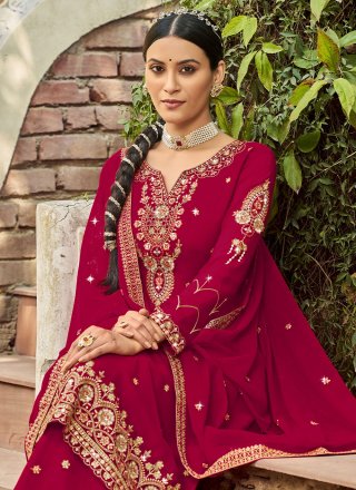Zari Pink and Rani Trendy Salwar Suit 