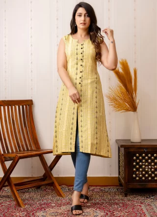 Yellow Net Kurti and Yellow Net Tunic Online Shopping