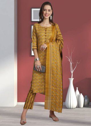 Aesthetic Mustard Cotton Salwar Suit