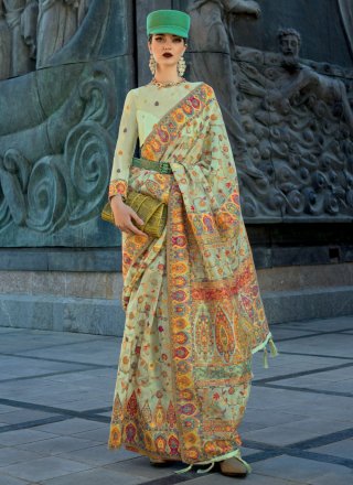 Alluring Green Organza Classic Saree