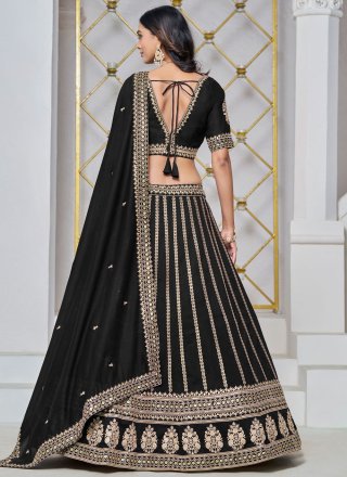 Art Silk Lehenga Choli In Black