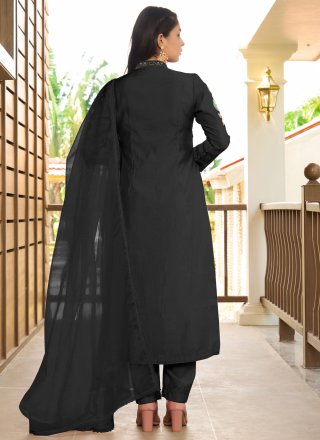 Art Silk Salwar Suit In Black