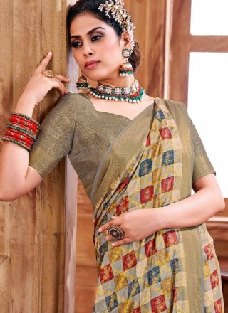 Art Silk Trendy Saree In Multi Colour