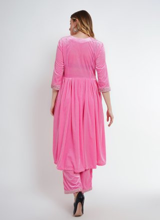 Auspicious Pink Rayon Palazzo Salwar Suit
